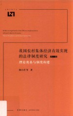 我国农村集体经济有效实现的法律制度研究 3卷 理论奠基与制度构建
