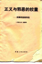 正义与邪恶的较量 刑事侦查案例选