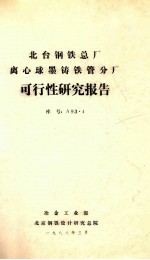 北京钢铁设计研究总院 北台钢铁总厂离心球墨铸铁管分厂可行性研究报告