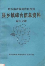 黔东南苗族侗族自治州县乡镇综合信息资料 麻江分册