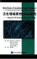 卫生领域质性Meta研究 Meta分析和Meta综合实践指南 W