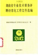湖南省专业技术职务评聘经常化工作文件选编