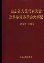 山东省人民代表大会及其常务委员会大事记 1979年-1999年
