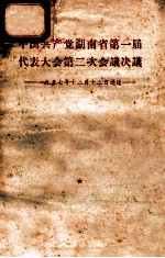 中国共产党湖南省第一届代表大会第二次会议决议 1959年12月12日通过