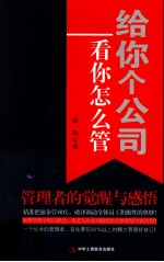 给你个公司看你怎么管 管理者的觉醒与感悟