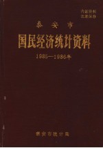 泰安市国民经济统计资料 1985-1986年