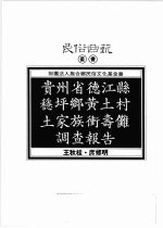 民俗曲艺丛书 贵州省德江县稳平乡黄土村土家族冲寿傩调查报告
