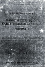 BASIC WRITINGS OF SAINT THOMAS AQUINAS VOLUME TWO 1