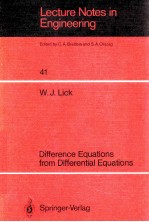 LECTURE NOTES IN ENGINEERING EDITED BY C.A.BREBBIA AND S.A.ORSZAG 41 DIFFERENCE EQUATIONS FROM DIFFE