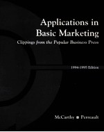 APPLICATIONS IN BASIC MARKETING CLIPPINGS FROM THE POPULAR BUSINESS PRESS 1994-1995 EDITION