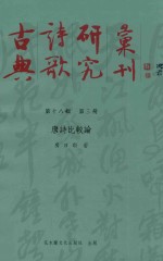 古典诗歌研究丛刊 第18辑 第3册 唐诗比较论