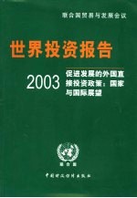 2003年世界投资报告 促进发展的外国直接投资政策:国家与国际展望