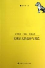 法学理念·实践·创新丛书 实现正义的选择与规范