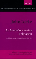 JOHN LOCKE AN ESSAY CONCERNING TOLERATION AND OTHER WRITINGS ON LAW AND POLITICS 1667-1683
