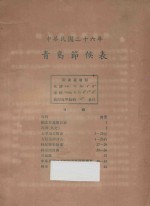 青岛节候表 中华民国二十六年