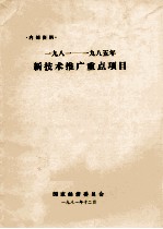1981-1985年新技术推广重点项目