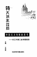 特大洪水过后中国经济发展的思考 长江中游三省考察报告