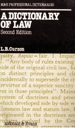 A DICTIONARY OF LAW