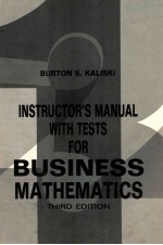 INSTRUCTOR'S MANUAL WITH TESTS FOR BUSINESS MATHMATICS THIRD EDITION