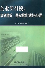 企业所得税 政策精析、税务规划与财务处理