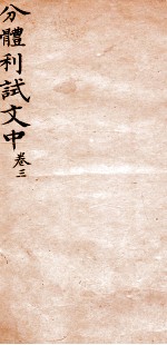 分体利试文中初集 3
