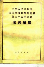 中华人民共和国国民经济和社会发展第六个五年计划名词解释