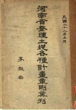 河南省整理土地各种计划章则汇刊