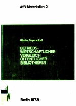 BETRIEBS-WIRTSCHAFTLICHER VERGLEICH OFFENTLICHER BIBLISTHEKEN