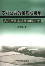 农村公共政策形成机制 农村经济市场化问题研究