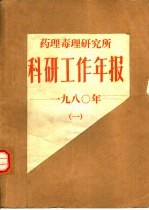 药理毒理研究所 科研工作年报 1980年 1