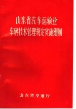 山东省汽车运输业车辆技术管理规定实施细则