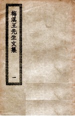 梅溪王先生文集 1 梅溪先生全集