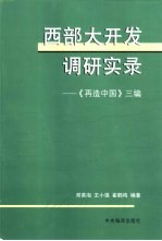 西部大开发调研实录 《再造中国》三编