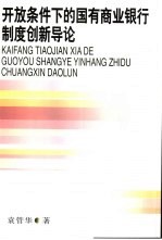 开放条件下的国有商业银行制度创新导论