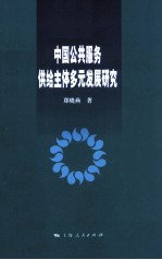 中国公共服务供给主体多元发展研究