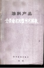涂料产品分类命名和型号名称表