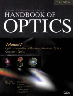 HANDBOOK OF OPTICS VOLUME IV OPTICAL PROPERTIES OF MATERIALS