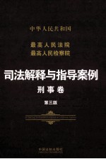 中华人民共和国最高人民法院最高人民检察院司法解释与指导案例 刑事卷