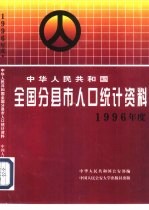 中华人民共和国全国分县市人口统计资料 1996年度