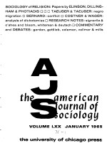 THEAMERICANJOURNALOFSOCIOL-OGY VOL.74 NO1-6 1964-65