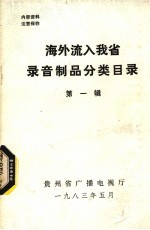 海外流入我省录音制品分类目录 第1辑