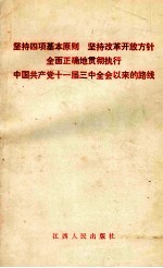 坚持四项基本原则 坚持改革开放方针 全面正确地贯彻执行 中国共产党十一届三中全会以来的路线 宣传讲话