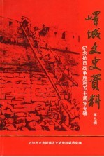 峄城文史资料 第7辑 纪念抗日战争胜利五十周年专辑