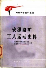 湖南革命史料选辑 安源路矿工人运动史料
