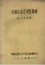 沈阳戏曲志调查提纲 征求意见稿