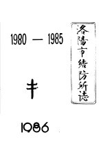 洛阳市结防所志 1980-1985