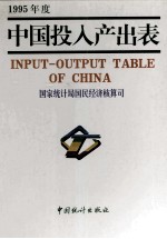 中国投入产出表 1995年度