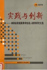 实践与创新 湖南省普通高等学校成人教育研究文选