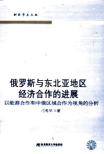 俄罗斯与东北亚地区经济合作的进展 以能源合作和中俄区域合作为视角的分析