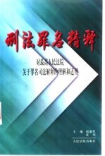 刑法罪名精释 对最高人民法院关于罪名司法解释的理解和适用